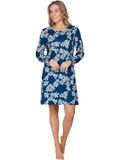 Pastunette - Nachthemd - Nordic Bloom - Bio Katoen - Blauw - Maat 40