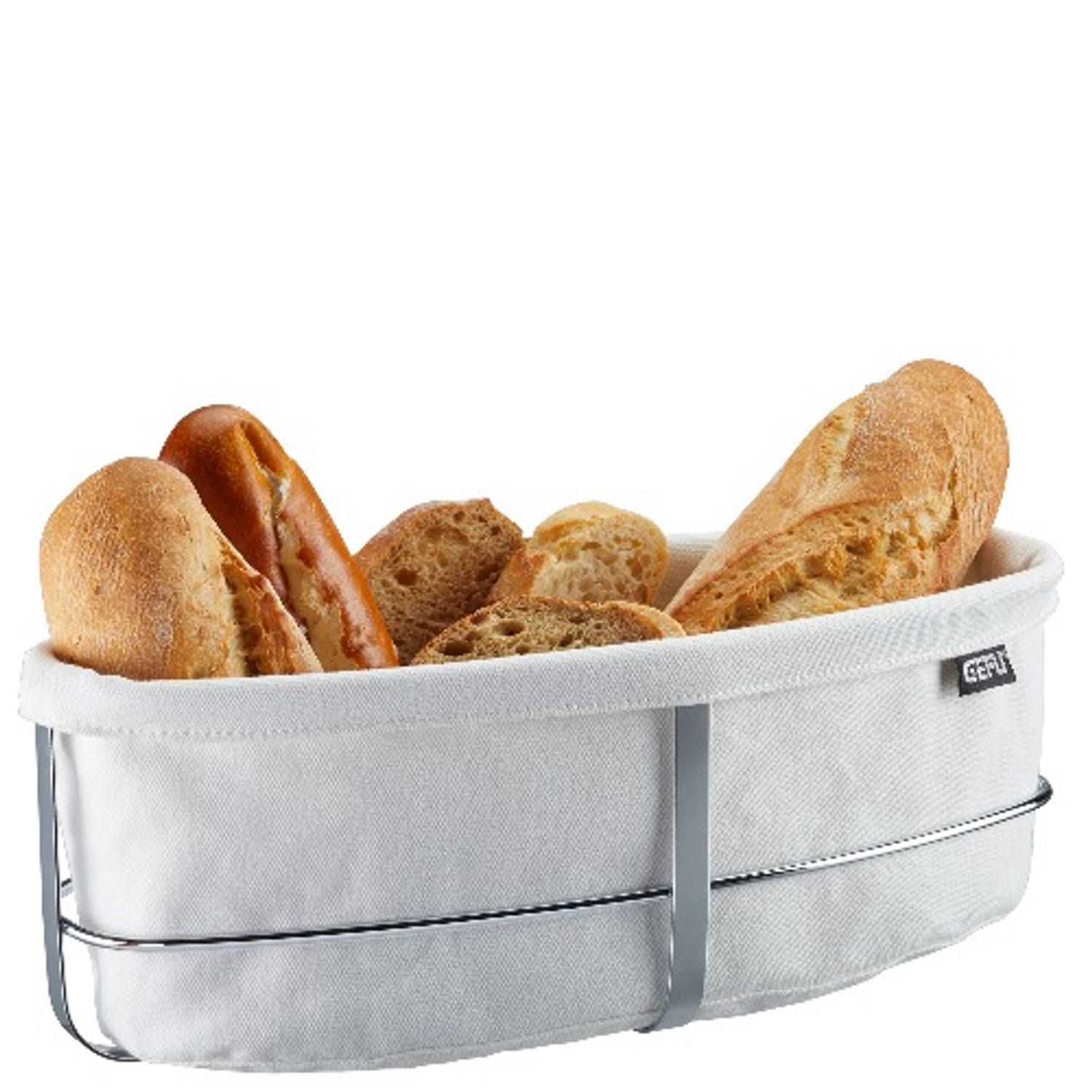 Gefu broodmand brunch - ovaal - wit - katoen