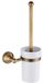 Calayu Toiletborstel en houder, antiek brons keramische toiletborstel en houder set wandgemonteerde en staande toilethouder messing badkameraccessoires