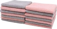 ZOLLNER Set van 14 microvezel make-up doekjes, 25 x 25 cm, lichtgrijs/roze, Öko-Tex gecertificeerd