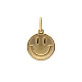 Lucardi - Dames Stalen goldplated bedel smiley - Hanger - Staal - Goudkleurig