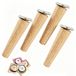 Solidchoice - Lot de 4 pieds en bois pour meubles, idéal pour rénover et améliorer vos meubles