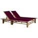 VidaXL Lounge Chair Padded Seat Bamboo Red