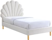 Vente-unique Bedframe fluweel wit 90 x 190 cm