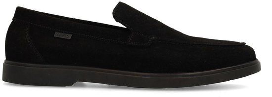 Manfield Zwarte suède loafers Heren Maat 45