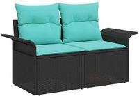 vidaXL Tuinbank 2-Aantal zitplaatsen poly rattan Zwart