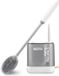 MOSTDB Brosse de toilette en silicone brosse WC avec support à séchage rapide montage mural sans perçage brosses de toilette avec fente au fond (blanc)