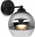 Lampe murale élégante, verre, chrome, LED