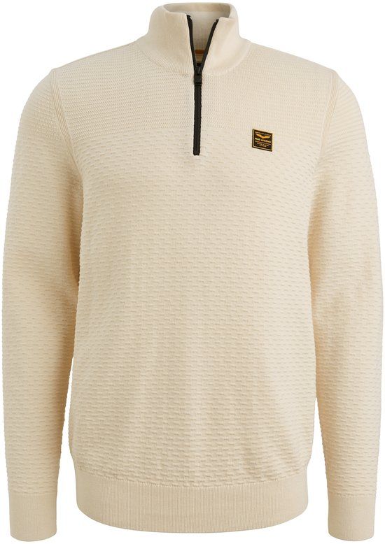 PME Legend Heren Trui met Rits Lange Mouw Katoen Creme Maat M