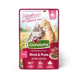 GranataPet Katten - natvoer delicatessen in saus rundvlees & kalkoen 100 g
