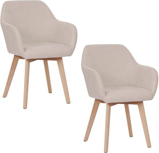 Housecraft Living Yala Eetkamerstoelen Off White/ Gebroken wit - Set van 2