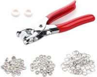 Ronte - Hand Drukknopen Tang Set 100 stuks - Metaal Oogjes inclusief Tang - DIY Knutselen Kleding Aanpassen - Knijptangen voor Drukknopen
