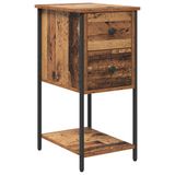 vidaXL Nachtkastje Oud hout 32 x 42 x 70 cm Bewerkt hout