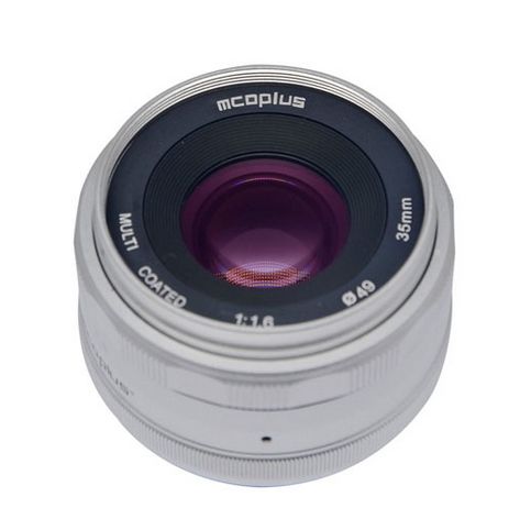 Mcoplus 35mm f/1.6 Compact Camera Lens - Silver