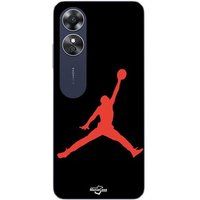 Oppo Etui A17 Jordan logo 23 nike basketbal kleur rood Maniacase