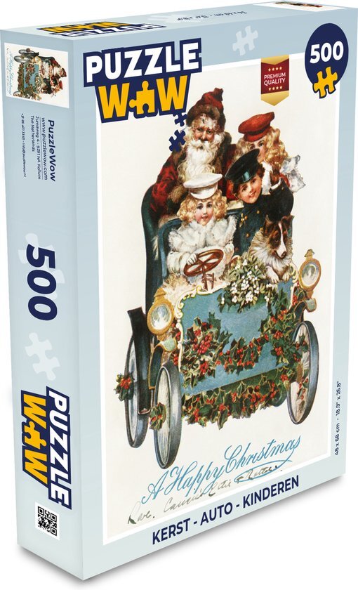 MuchoWow Puzzel Kerst - Kerstman - Vintage - Legpuzzel - Puzzel 500 stukjes