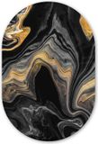 MuchoWow Muurovaal - Abstract Oval Wall Art - Marble, Acrylic, Gold - 60x90cm