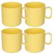 Plasticforte onbreekbare Drinkbekers - 4x - kunststof - 320 ml - geel - kinderen - camping - mokken