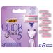 Bic Click 5 Soleil Razor navullingen voor dames, 3 beweegbare messen en smeerstrip - doos met 8 patronen, paars, 8 stuks (pak van 1)