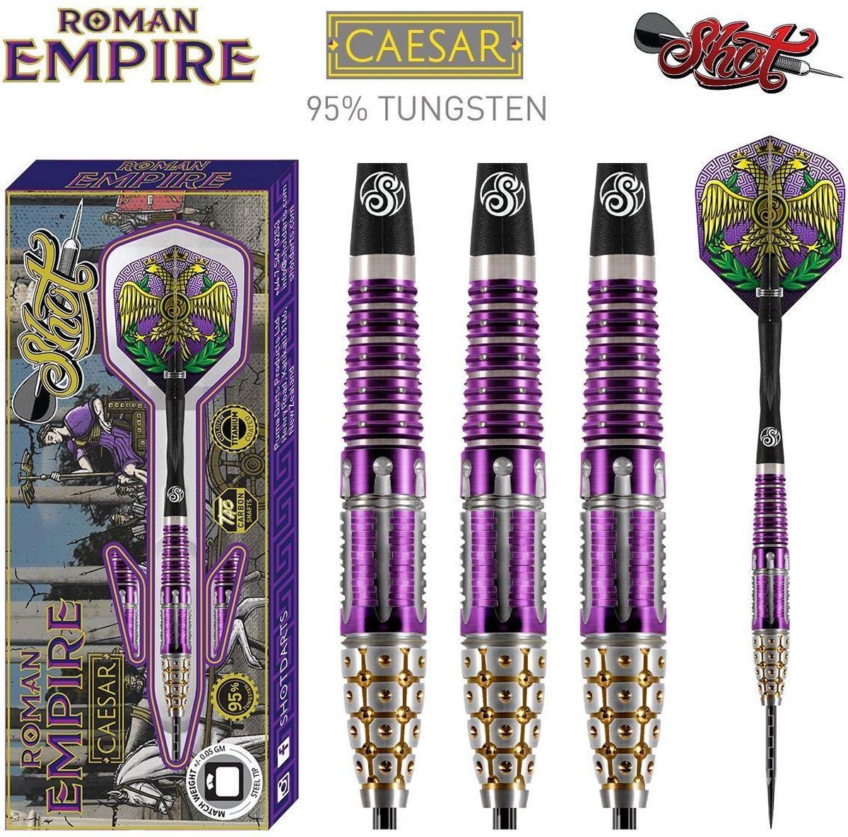 Shot Roman Empire Caesar 95% Tungsten Titanium Coated