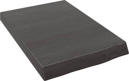 vidaXL Wandschap - 40x60x(2-6)cm - behandeld - massief - eikenhout - donkerbruin