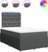 vidaXL Boxspringbed met matras, stof, donkergrijs, 120x190 cm