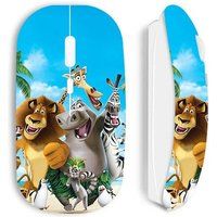 Witte draadloze muis Madagascar Anime