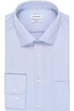 Seidensticker Chemise d'affaires pour hommes, infroissable, coupe droite, manches longues, col kent, poche poitrine, 100% Coton, Bleu (bleu moyen 11)