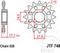JT Sprockets JTF748.14 14T PAS 520 Fine Tooth Inner Diameter 25/28mm Steel Front Sprocket
