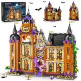 Merkloos Bouwpakket toverschool - 1466 delen - Met licht - 46,5 x 13 x 43 cm