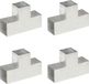 vidaXL Paalverbindingen 4 stuks T-vorm 101x101 mm gegalvaniseerd metaal