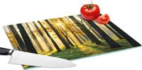 KitchenYeah Glazen Snijplank - 39x28 cm - Bos - Groen - Anti-slip - Antibacterieel - Vaatwasserbestendig