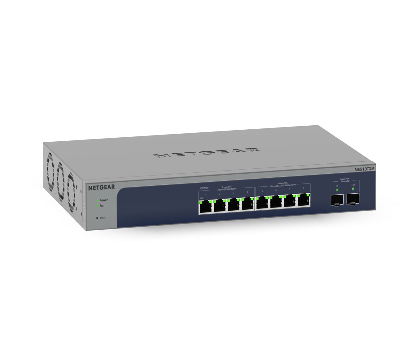 NETGEAR MS510TXM - 10-Port Smart Managed Pro Switch - 10G Ethernet - L2/L3/L4 - Managed - Grey/Blue