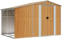 vidaXL Tuinschuur - 277x192,5x179 cm - Gegalvaniseerd Staal - Lichtbruin