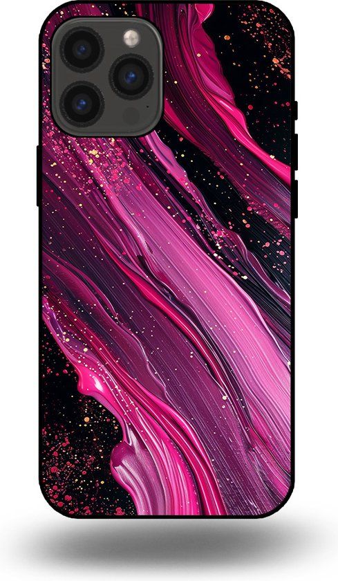 Smartphonica iPhone 13 Pro Max Case - Marble Design - Purple/Pink TPU Back Cover