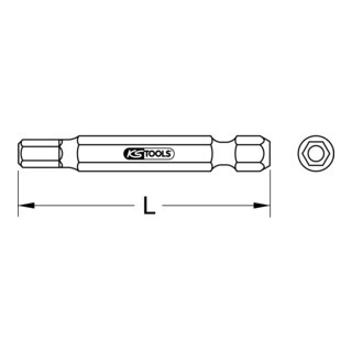 KS Tools KS Tools 1/4" CLASSIC bit binnenzeskant, boring, 5mm, set van 5 Aantal:5