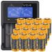 CR123 pile lithium-ion, 3,7 V, 760 mAh, 16 pièces, avec chargeur rapide et support de batterie