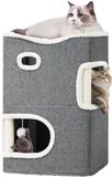 Famanu - Multifunctionele kattenkrabpaal met sisal, speelhuis voor binnengebruik