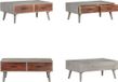vidaXL Salontafel 100x60x40 cm massief ruw mangohout grijs