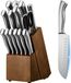 Ensemble de couteaux avec bloc à couteaux - Ensemble de couteaux de cuisine, 15 pièces