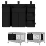 Lionelo Sidepocket Large – Bedside Pocket Wiegorganizer 58×11×58 cm – 3-delig modulair ontwerp met ritsvak – Voor reisbed, co-sleeper & box – Verstevigd, multifunctioneel & afneembaar – Luiers, doekjes & accessoires