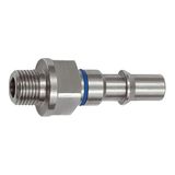 Riegler Unieke nippel NW 6, ISO 6150 C, roestvrij staal, 2-traps, G 1/8 AG, blauw, werkdruk max. 25 bar, temp. -15 °C tot 200 °C