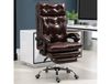 Vinsetto Fauteuil de bureau chaise de bureau ergonomique avec hauteur réglable dossier inclinable repose-pied rétractable marron