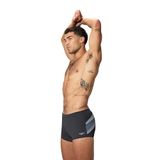 Speedo Hyperboom Aquashort Heren - Zwembroek Heren - Chloorbestendige Zwemshort Heren - Zwemboxer Heren met Trekkoord - Zwart/Grijs - S