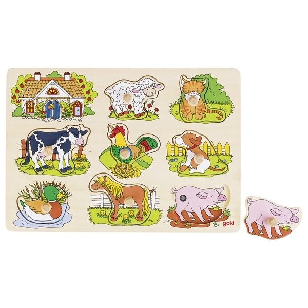 Goki 57895 - Puzzel - Boerderij - Hout - 1+ jaar