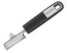 FACKELMANN SENSE Dunschiller 18 cm groenteschiller met functioneel deel van roestvrij staal, met anti-slip en ergonomische soft-touch greep (kleur: zilver/zwart), hoeveelheid: 1 stuk