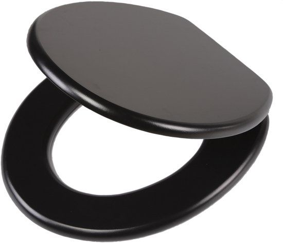Tiger Leatherlook Toiletbril - Zwart - MDF