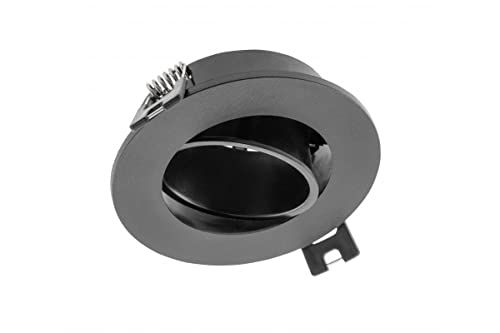 GTV lighting LINTO plafondspot - kantelbaar - rond - zwart - Ø90mm