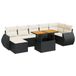 VidaXL 8-delige Loungeset met kussens, poly rattan, zwart