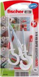 Fischer DuoPower Serie - Universele Plug - 8x40 mm - Nylon Hakaansluiting - Wit